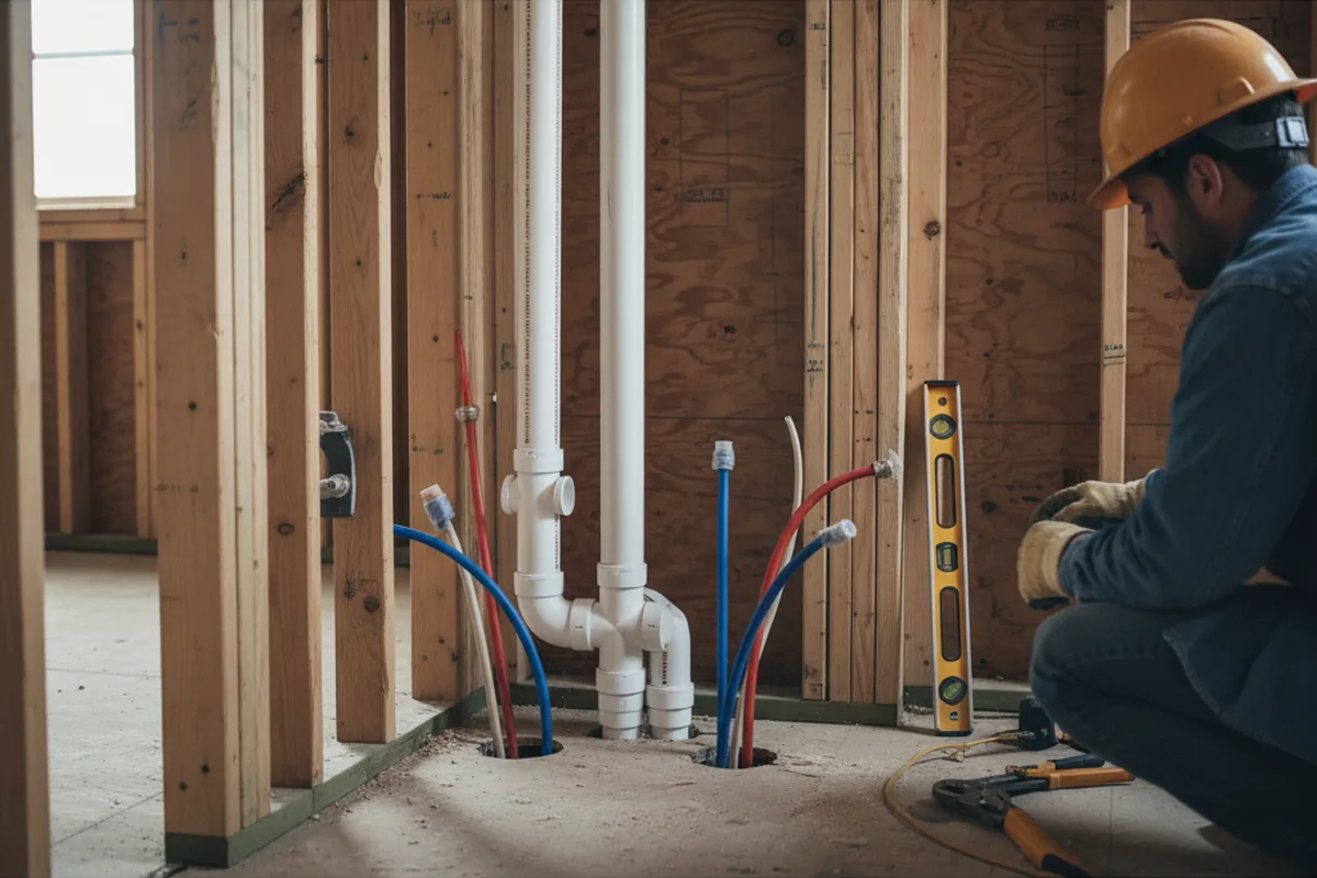 Drain and supply rough-in during Toilet Repair and Installation in Battleboro